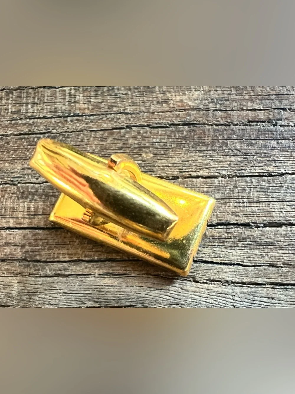 Gold and Black Rectangular Cufflinks - Classic Men's Accessory